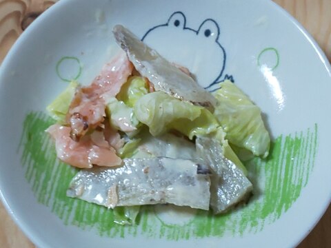 鮭とキャベツのごぼうサラダ(#^.^#)